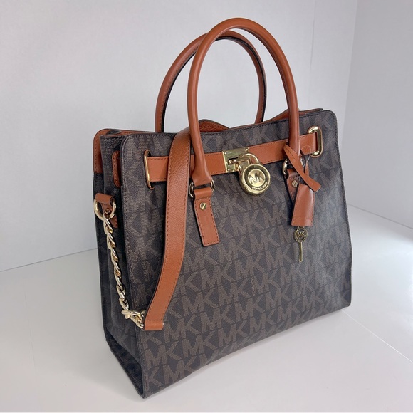 Michael Kors Hamilton North/South Saffiano Leather Signature Tote - Picture 1 of 17